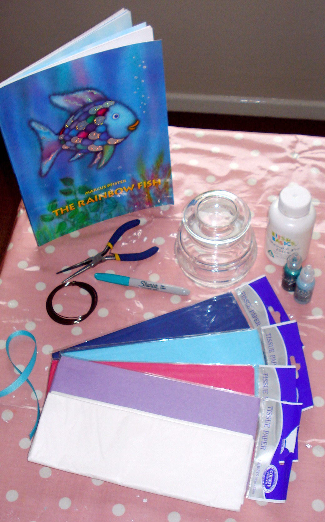 The Rainbow Fish: Tissue Paper Lantern Craft