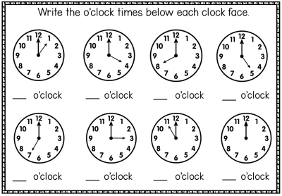 Oclockworksheet